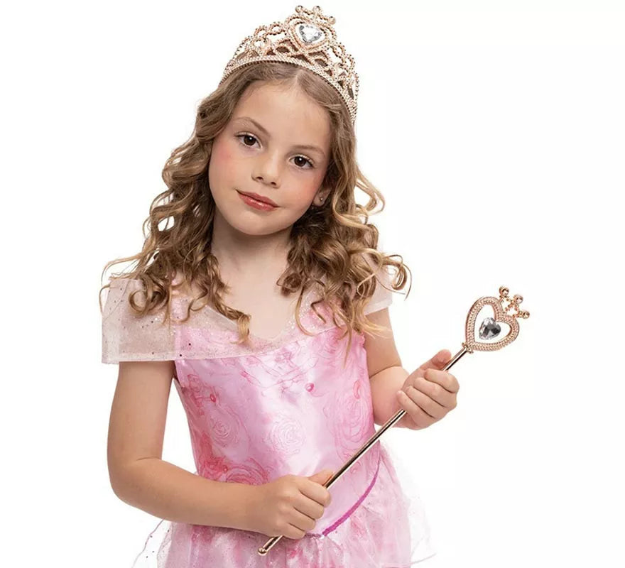 Translation missing: de.Kit de Princesa rosa deluxe infantil: Tiara y Varita