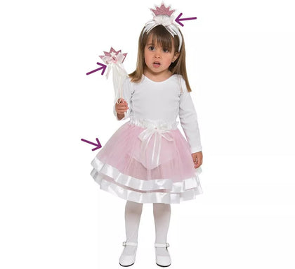 Kit de Princesa Rosa para Bebé: Tiara, Varita y Falda