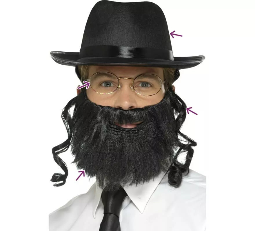 Translation missing: de.Kit de Rabino: Sombrero con Pelo, Barba y Gafas