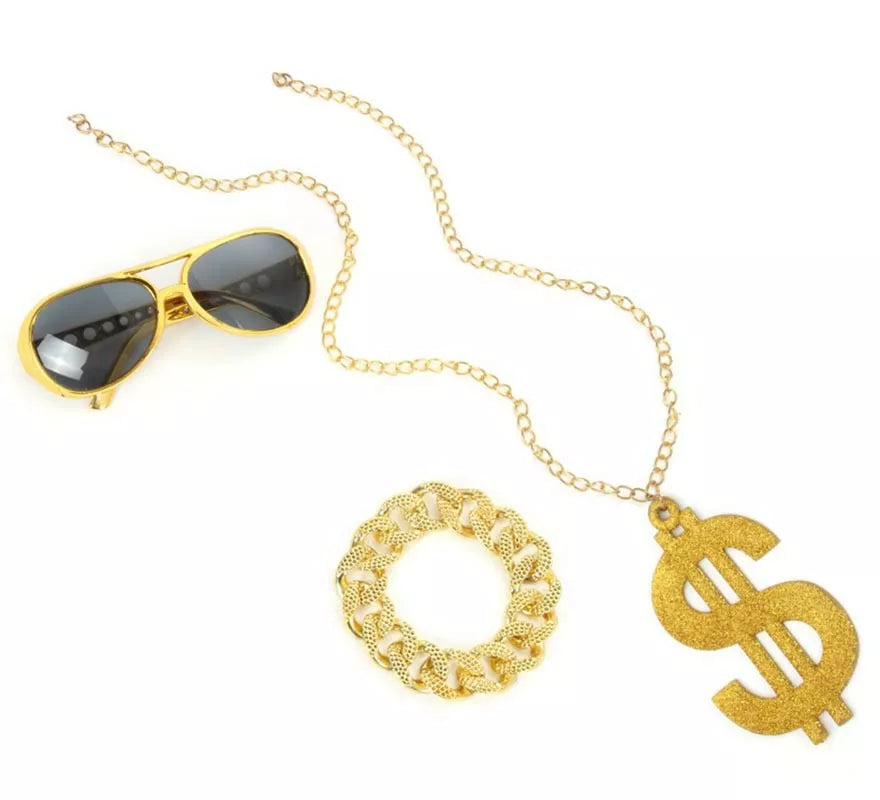 Translation missing: de.Kit de Rapero extravagante: Gafas, Collar y Pulsera