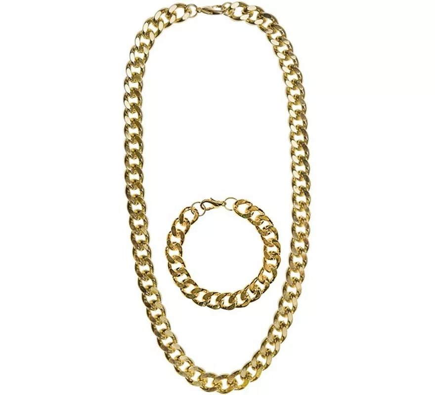 Kit de Rapero: Pulsera y Collar dorados