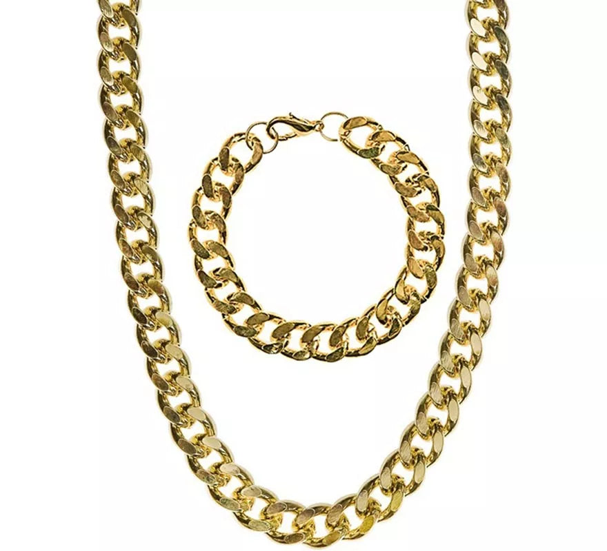Translation missing: de.Kit de Rapero: Pulsera y Collar dorados