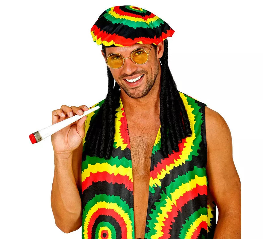 Translation missing: de.Kit de Rastafari: Gorro con rastas, Gafas y Cigarro