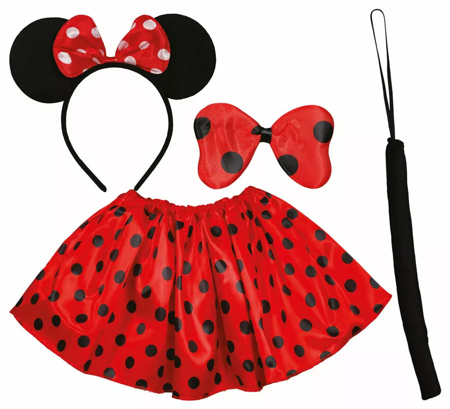 Translation missing: de.Kit de Ratoncita Famosa infantil: Diadema, lazo, cola y falda