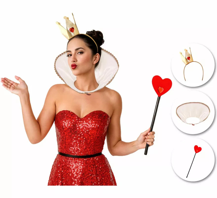 Translation missing: de.Kit de Reina de Corazones: Diadema, Barita y Cuello