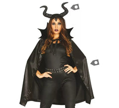 Evil Queen Kit: Umhang 100 cm und Stirnbandhörner