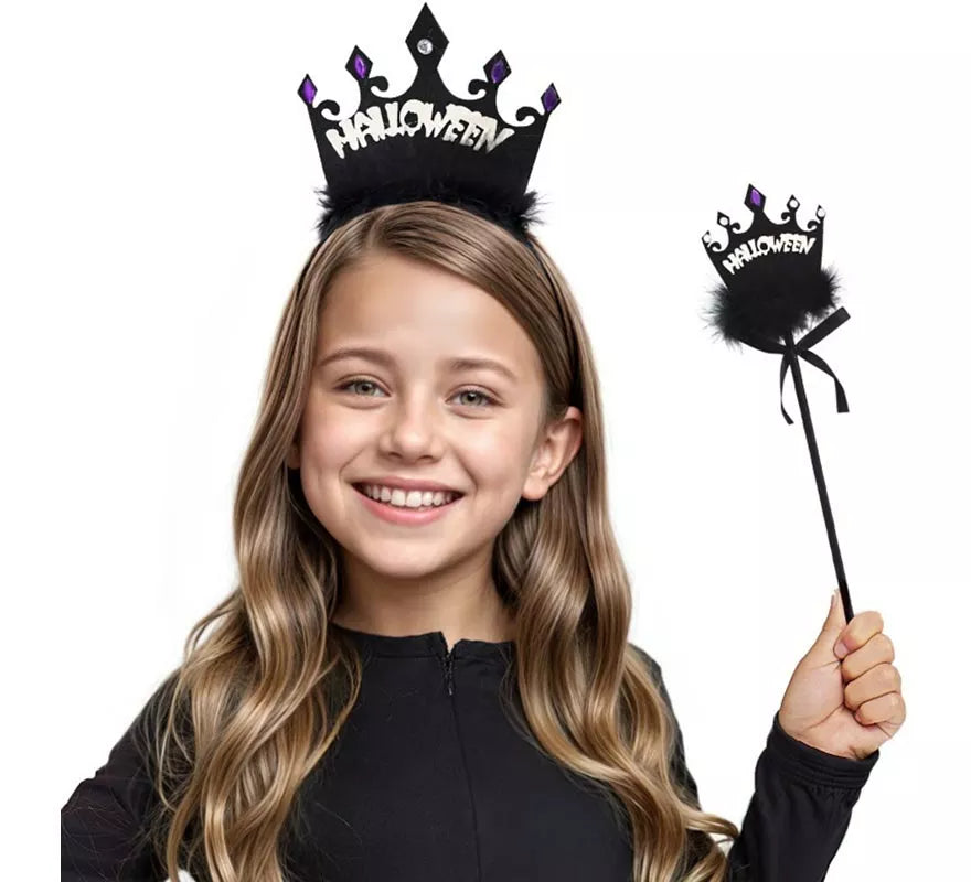 Translation missing: de.Kit de Reina Oscura Infantil: Diadema y Varita