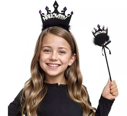 Kit de Reina Oscura Infantil: Diadema y Varita