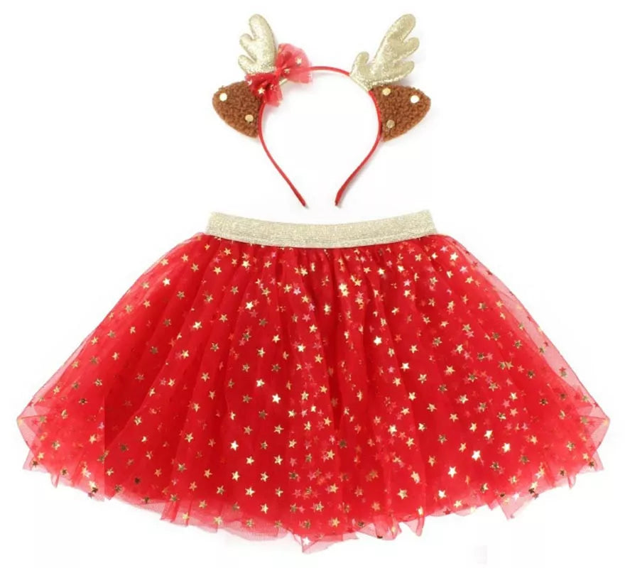 Translation missing: de.Kit de Reno de Navidad Infantil: Tutú y Diadema de Cuernos