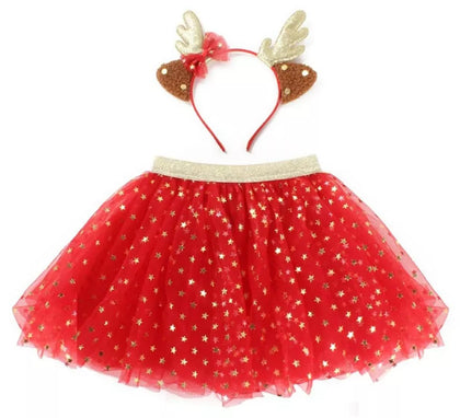 Kit de Reno de Navidad Infantil: Tutú y Diadema de Cuernos