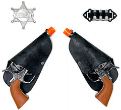 Sheriff-Kit: 2 Pistolen mit Halftern, Star und Bullets