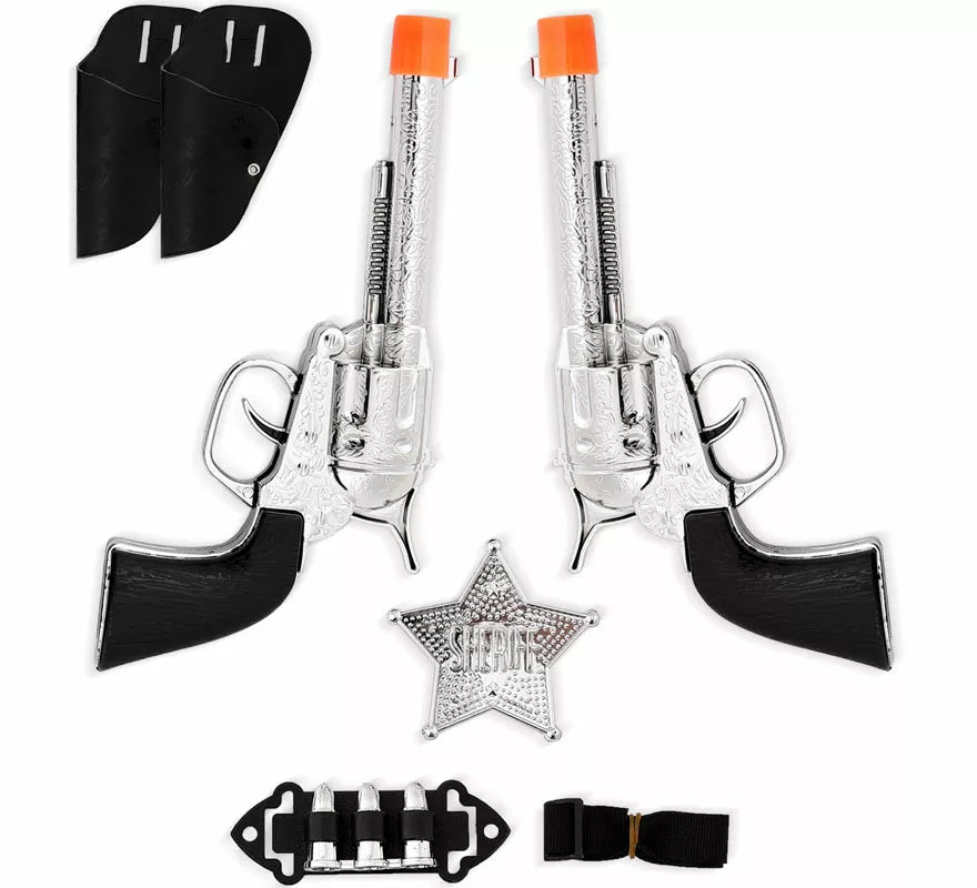 Translation missing: de.Kit de Sheriff: Placa y 2 Pistolas con Balas de plástico