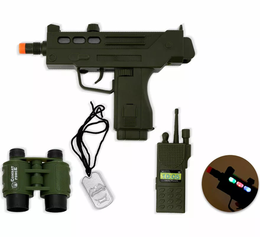 Translation missing: de.Kit de Soldado: Fusil, Chapa, Prismáticos y Walkie de plástico