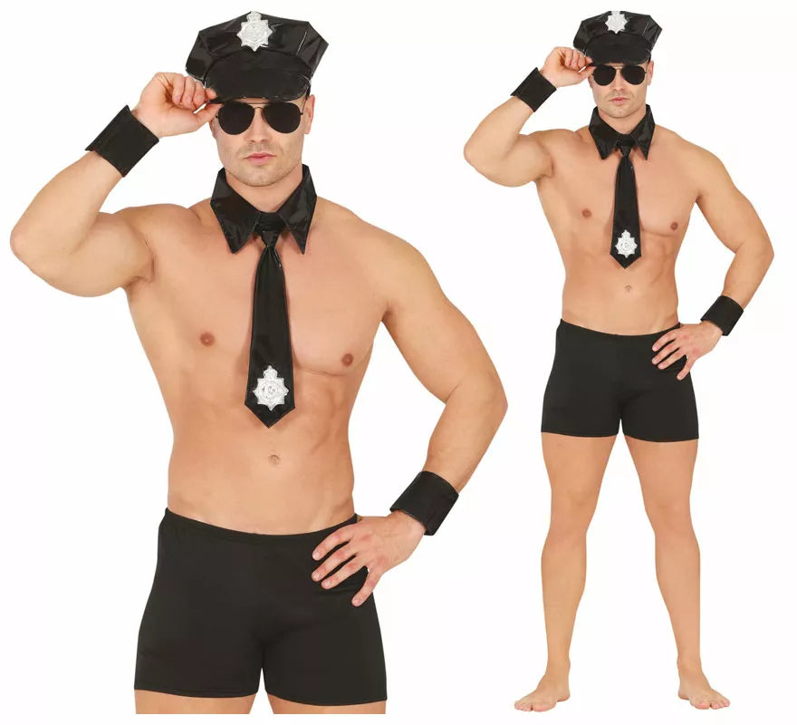 Translation missing: de.Kit de Striptease Policía adulto: Gorro, corbata y pulsera