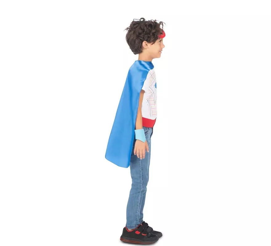 Translation missing: de.Kit de Superhéroe azul infantil: antifaz, capa y cinturón