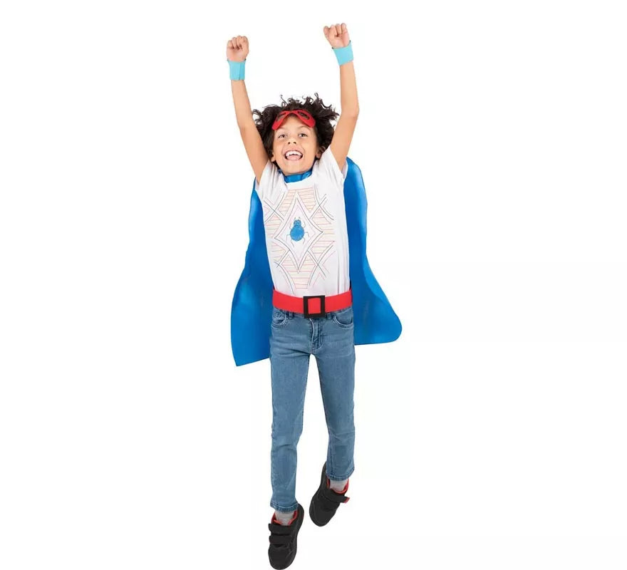 Translation missing: de.Kit de Superhéroe azul infantil: antifaz, capa y cinturón
