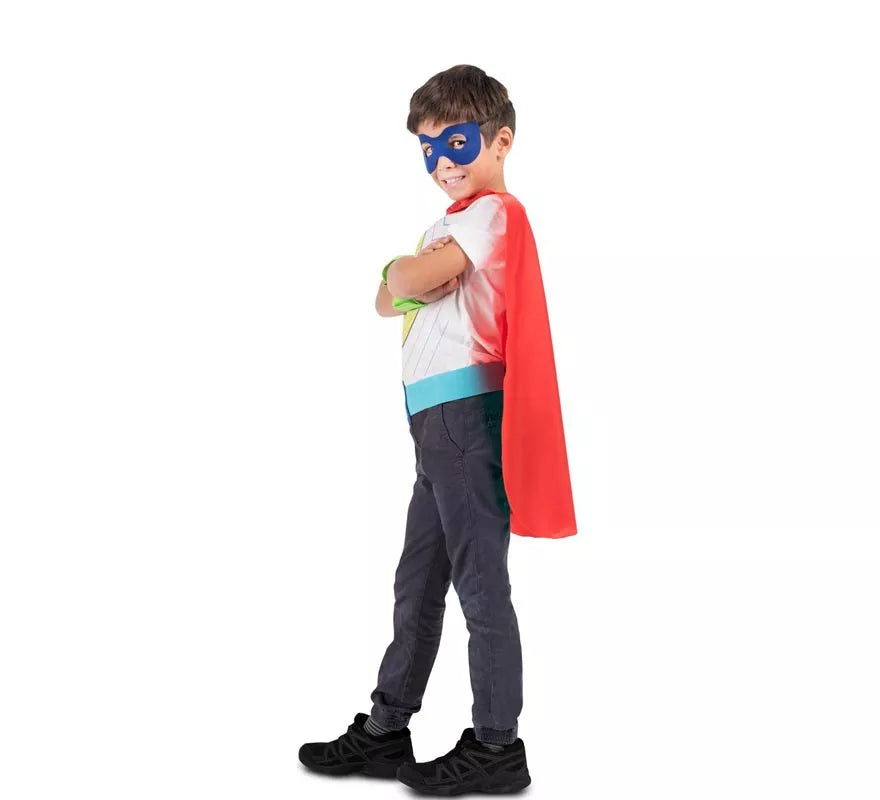 Translation missing: de.Kit de Superhéroe rojo infantil: antifaz, capa y cinturón