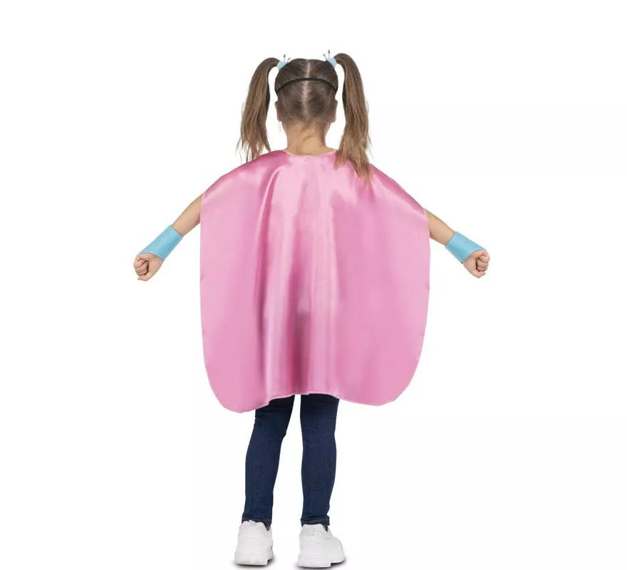 Kit de Superheroína rosa infantil: antifaz, capa y cinturón