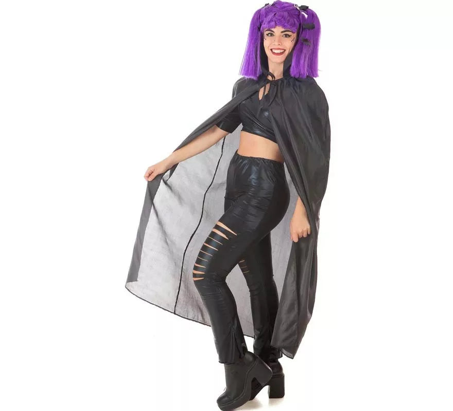 Kit de Vampira púrpura adulto: Capa y Peluca