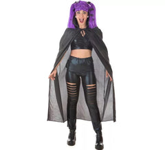 Lila Vampir-Set für Erwachsene: Umhang und Perücke