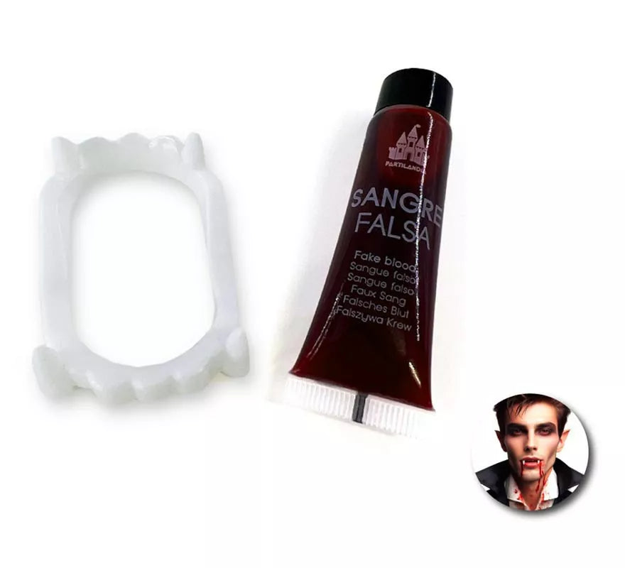 Translation missing: de.Kit de Vampiro: Tubo de Sangre falsa y dentadura