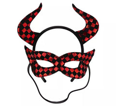 Devil Kit: Schwarz-rotes Stirnband und Maske