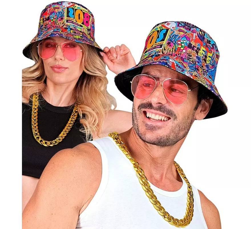 Translation missing: de.Kit Funky Años 80: Sombrero, Gafas y Collar