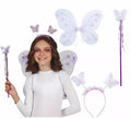 Kit Hada Mariposa Lila: Diadema, Varita y Alas de 35x40 cm