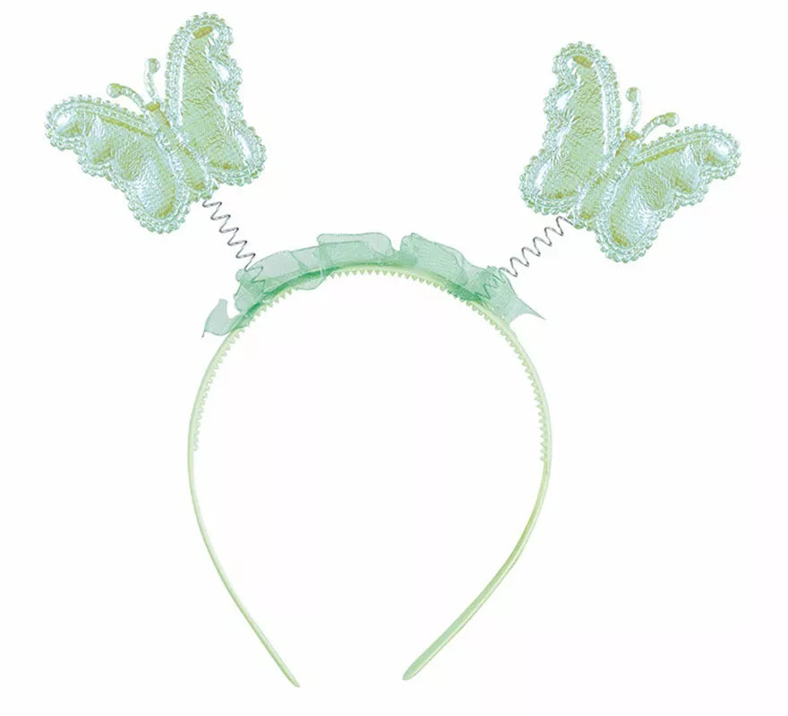Translation missing: de.Kit Hada Mariposa Verde: Diadema, Varita y Alas de 35x40 cm