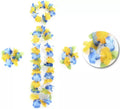 Kit Hawái Amarillo y Azul: Collar, Pulseras y Tocado