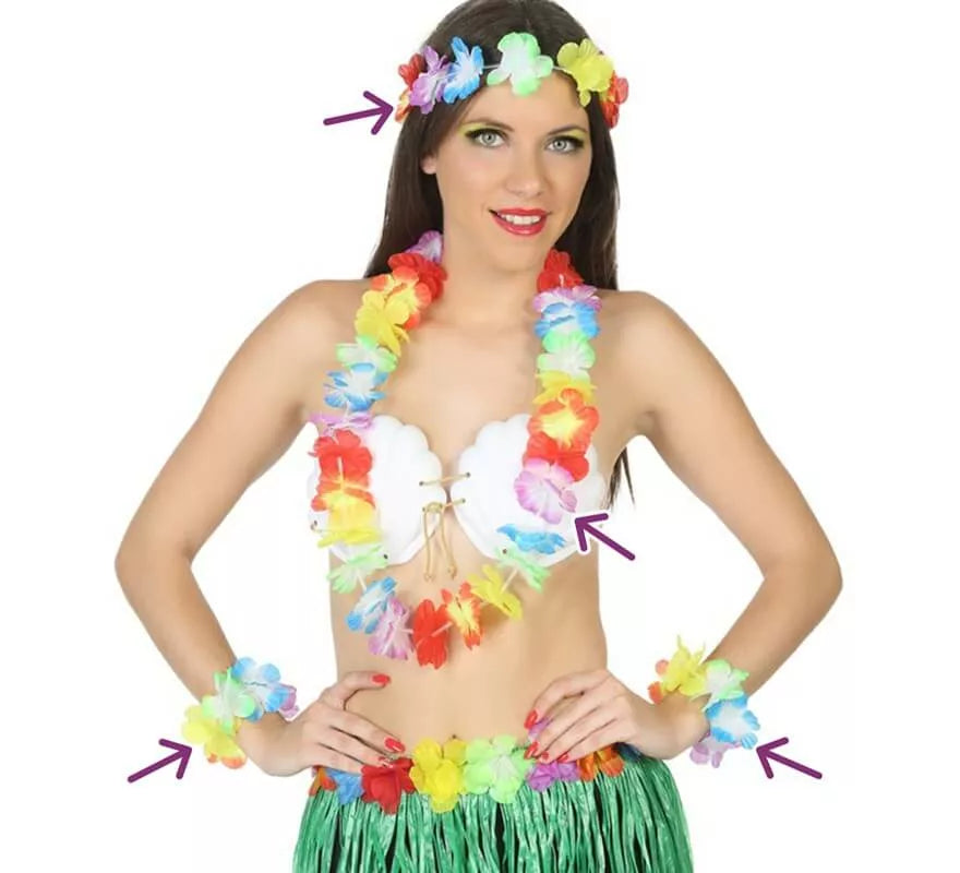 Translation missing: de.Kit Hawaiano: Collar, Pulseras y Corona