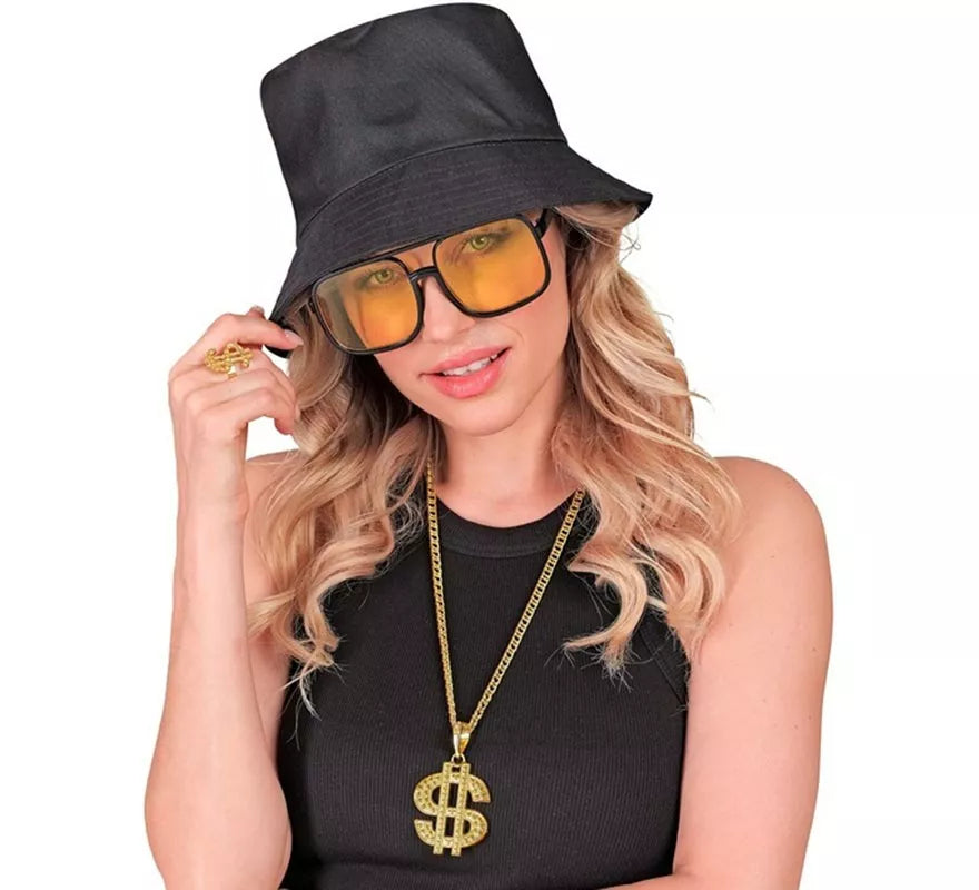 Translation missing: de.Kit Hip Hop Años 90: Sombrero, Gafas, Collar y Anillo