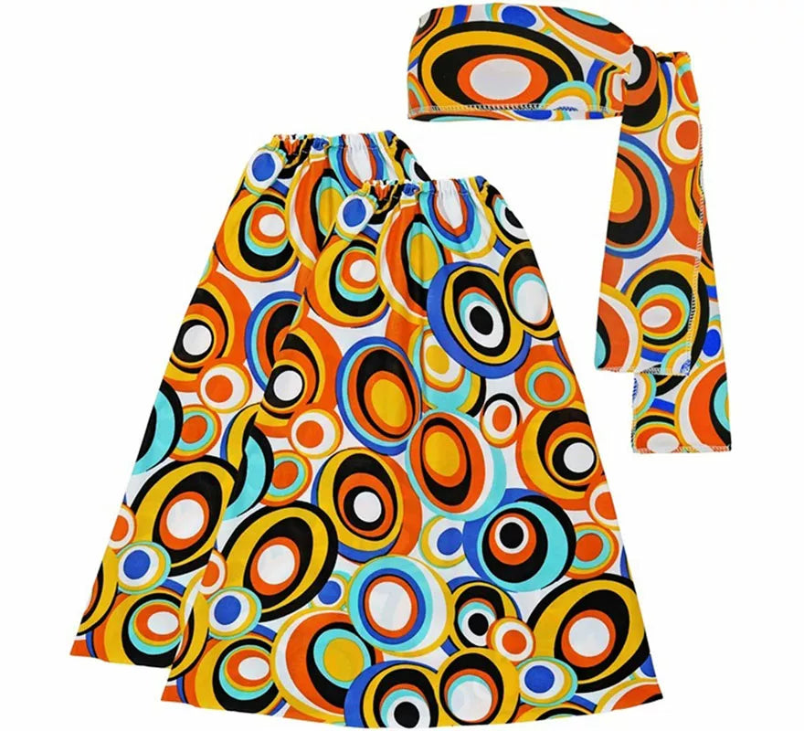 Kit Hippie Años 70 Burbujas multicolor adulto: Banda y Calentadores