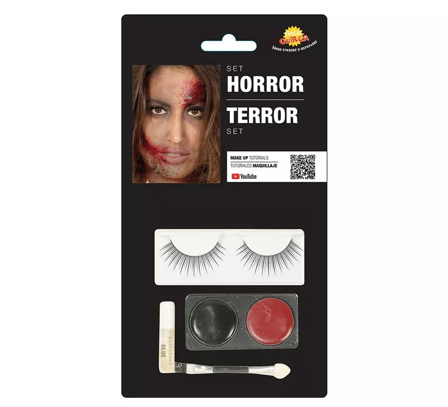 Translation missing: de.Kit Maquillaje: Negro y Rojo, Pestañas, Pegamento, Pincel