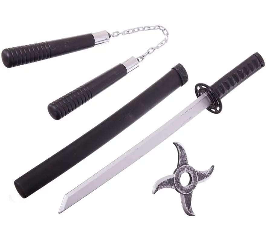 Translation missing: de.Kit Ninja: Estrella, Nunchaku y Espada de 55 cm