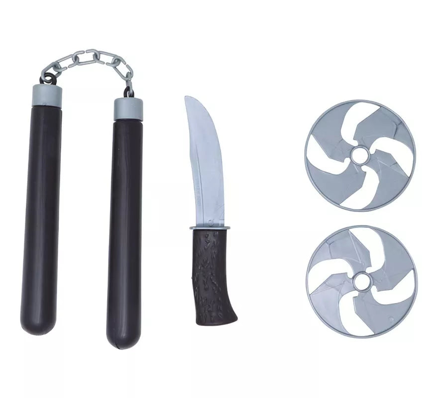 Translation missing: de.Kit Ninja: Nunchaku, Cuchillo y 2 Estrellas