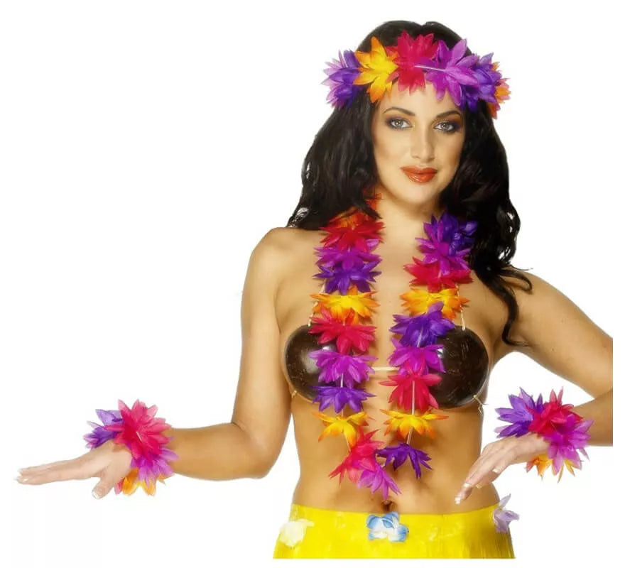 Translation missing: de.Kit o conjunto Hawaiano multicolor para mujer