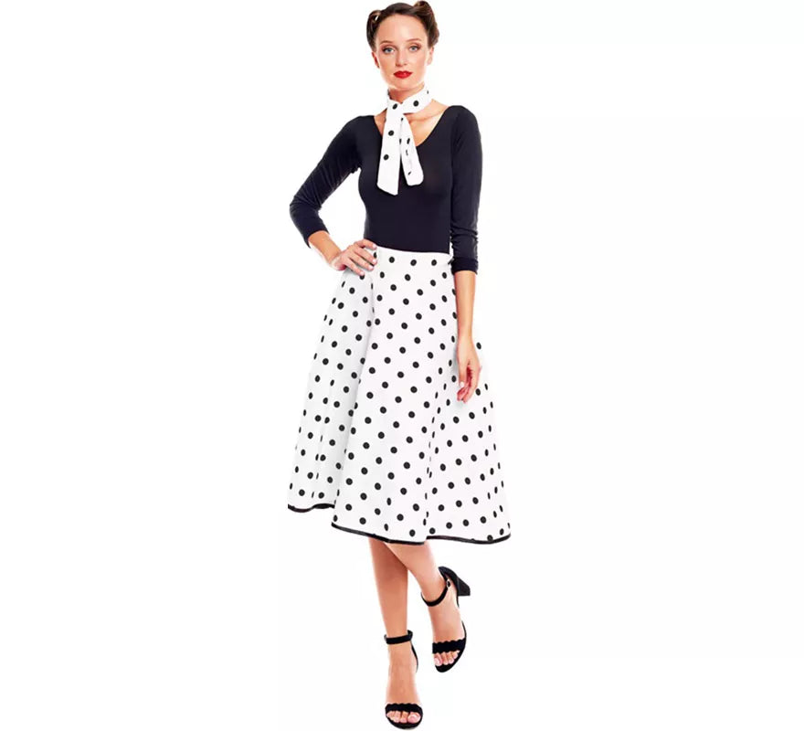 Translation missing: de.Kit o Disfraz Años 50 en varios colores para mujer: Falda y Pañuelo