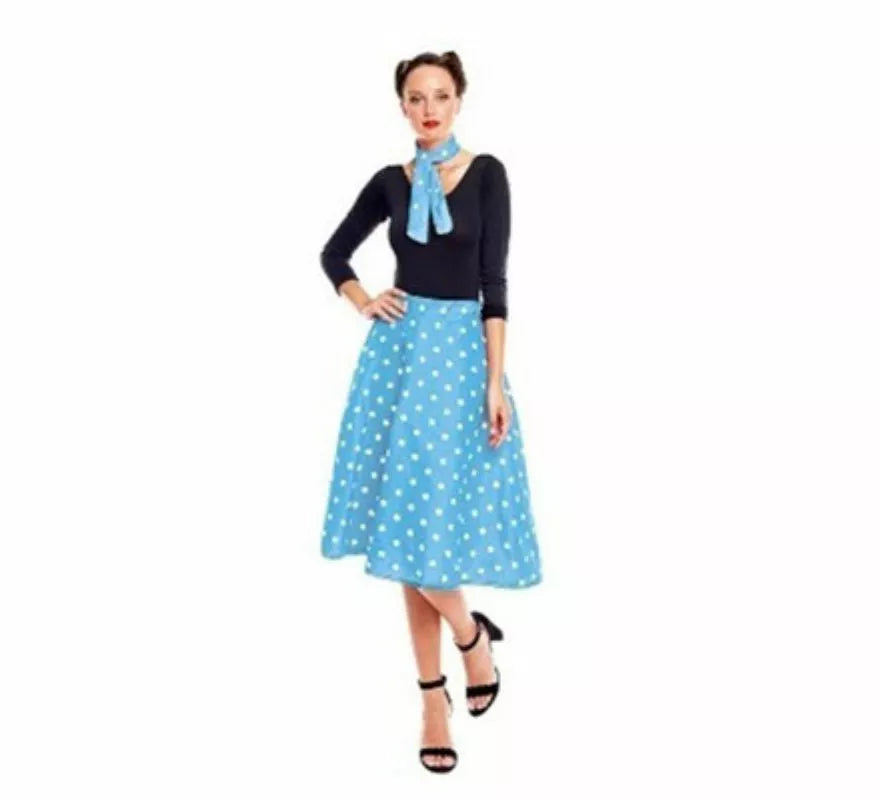 Translation missing: de.Kit o Disfraz Años 50 en varios colores para mujer: Falda y Pañuelo