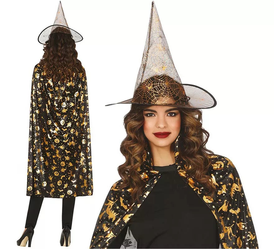 Translation missing: de.Kit o Disfraz de Bruja: Gorro y Capa 110 cm