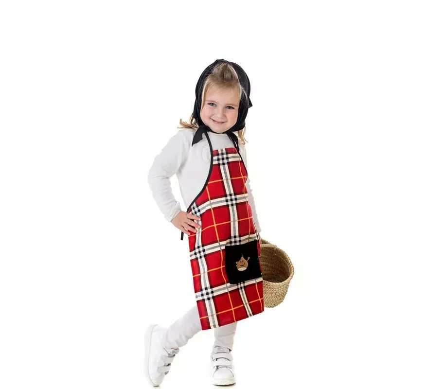 Translation missing: de.Kit o Disfraz de Castañera Cuadros Rojos para niña