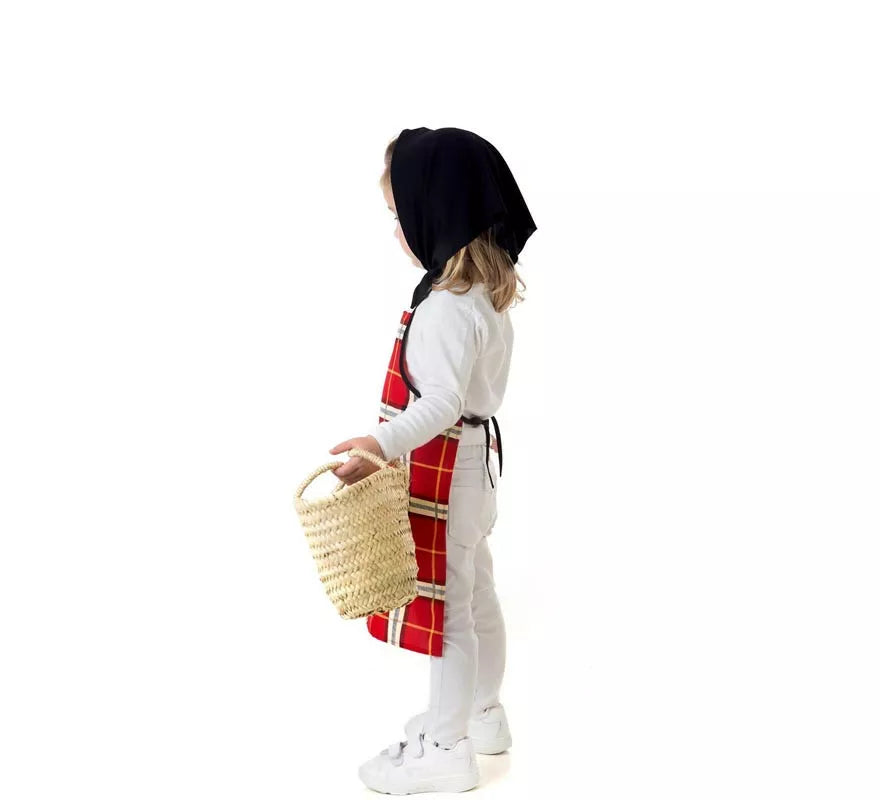 Translation missing: de.Kit o Disfraz de Castañera Cuadros Rojos para niña