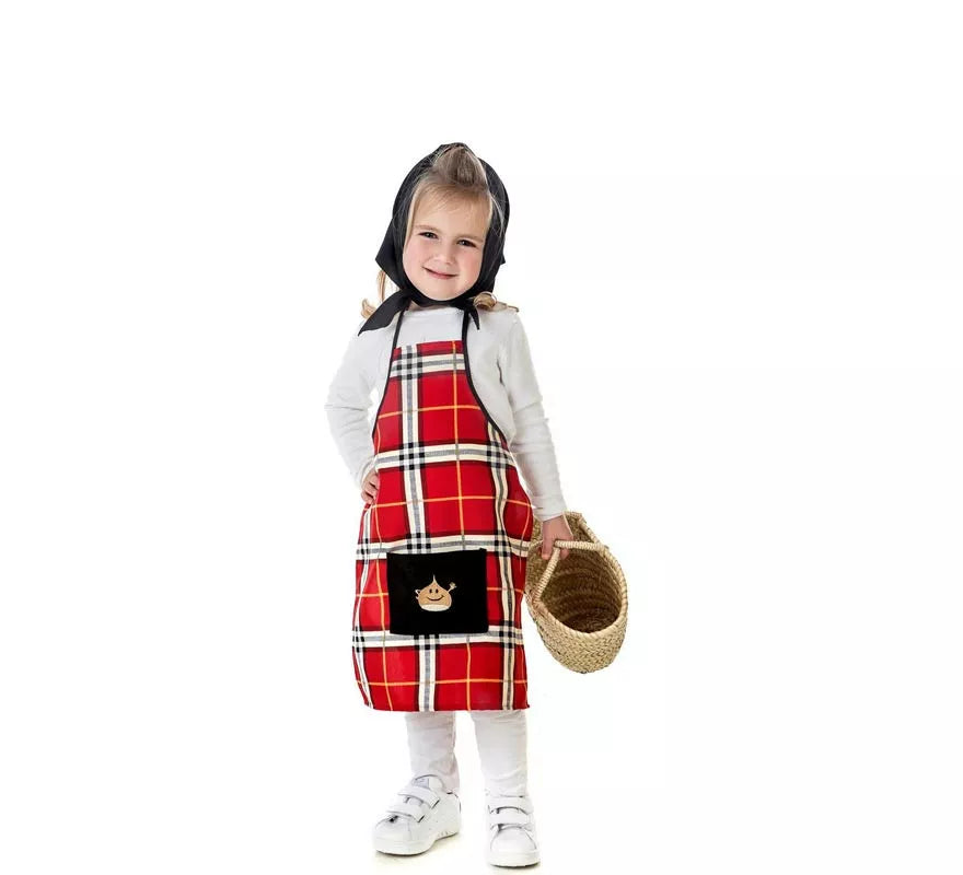 Translation missing: de.Kit o Disfraz de Castañera Cuadros Rojos para niña