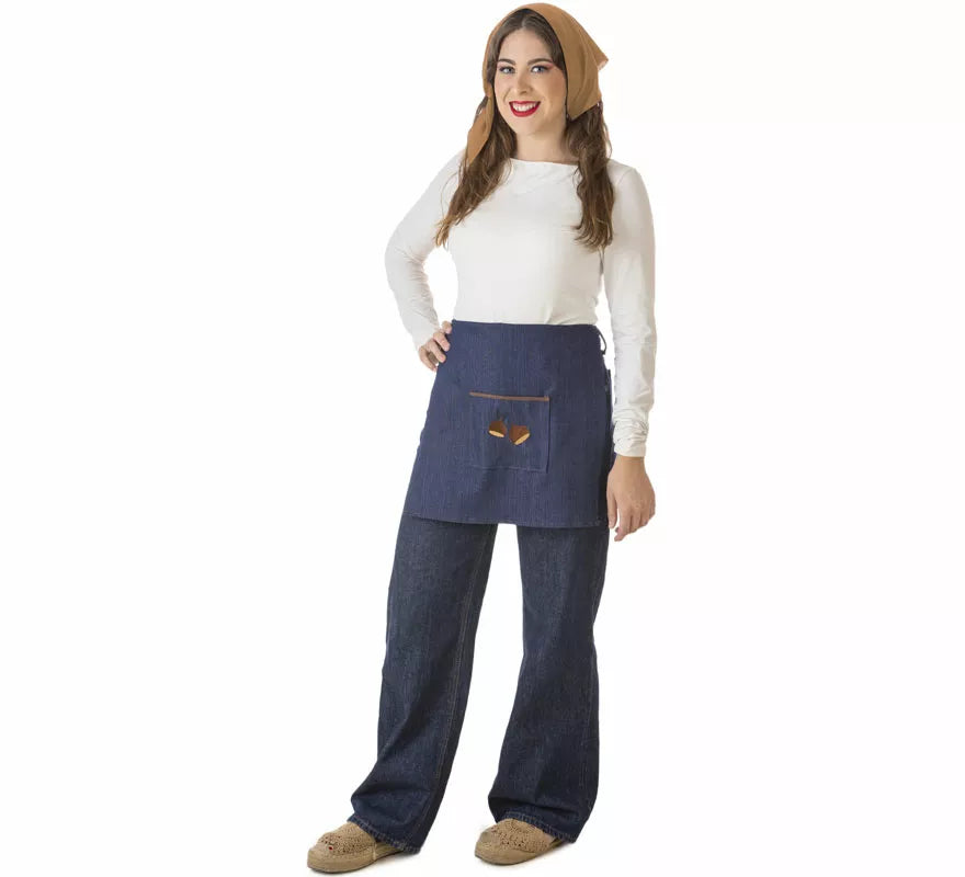 Translation missing: de.Kit o Disfraz de Castañera Jeans para mujer: Delantal y Pañuelo