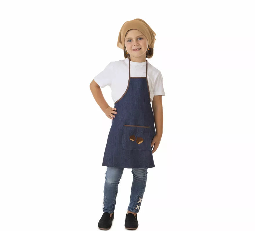 Translation missing: de.Kit o Disfraz de Castañera Jeans para niña: Delantal y Pañuelo