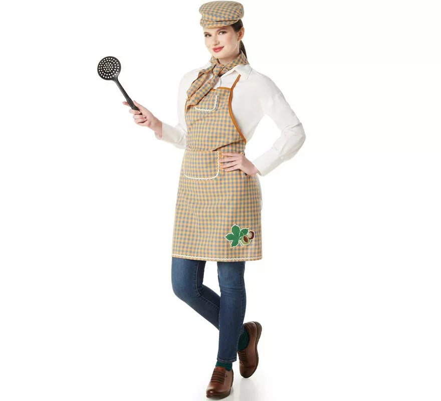 Translation missing: de.Kit o Disfraz de Castañera para mujer: Gorra, Delantal y Pañuelo