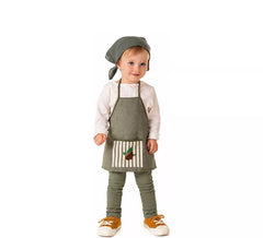 Set oder Langes Grünes Kastanienverkäuferin Kostüm für Babys
