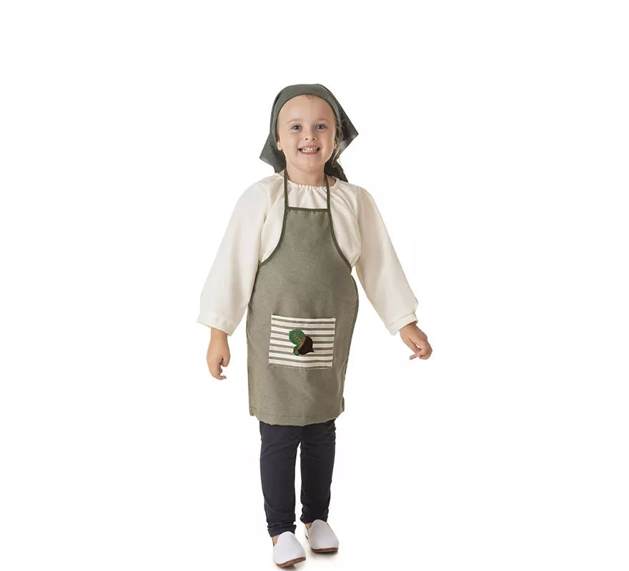 Translation missing: de.Kit o Disfraz de Castañera Verde Oliva para niña