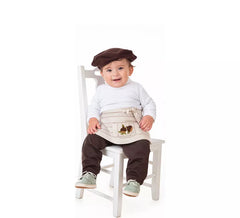 Set oder Kastanienverkäufer Kostüm mit Dunkelbrauner Baskenmütze für Babys