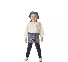 Set oder Blau Kariertes Kastanienverkäufer Kostüm für Mädchen